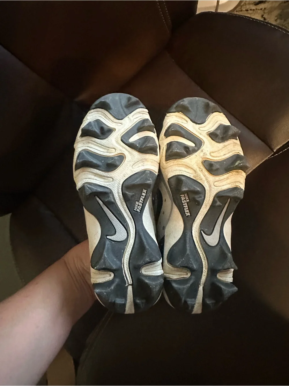 Nike Kids Gray and Black Sports Cleats -size 11